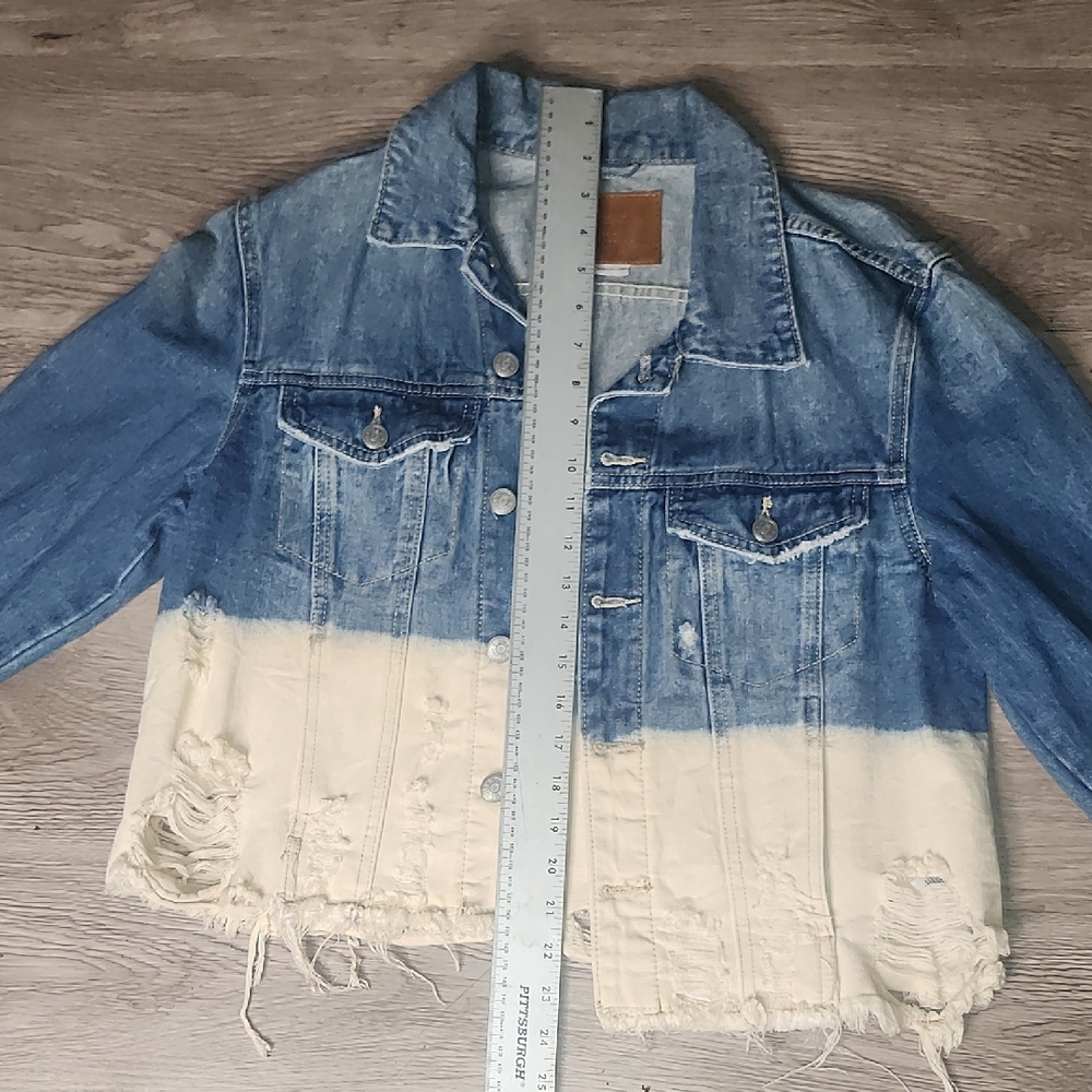 Blue and Cream Denim Jacket NWT - Picture 3 of 6